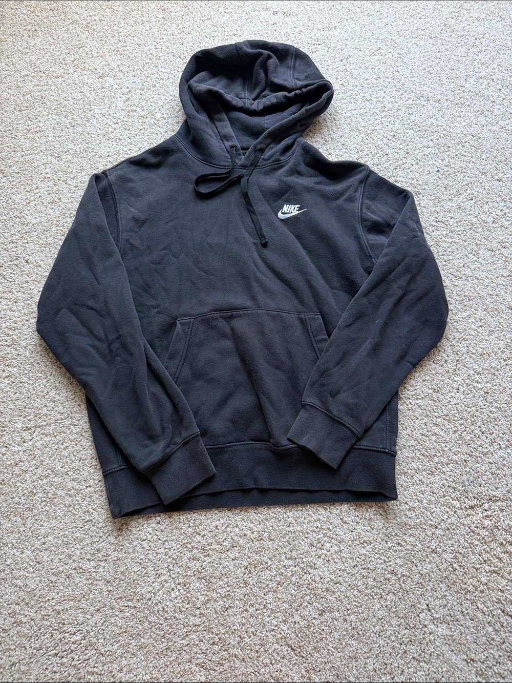 Nike Black Pullover Hoodie with White Swoosh